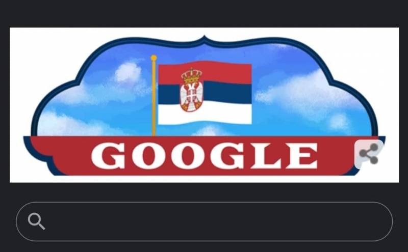 Gugl tradicionalno istakao srpsku zastavu
