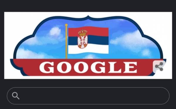 Gugl tradicionalno istakao srpsku zastavu