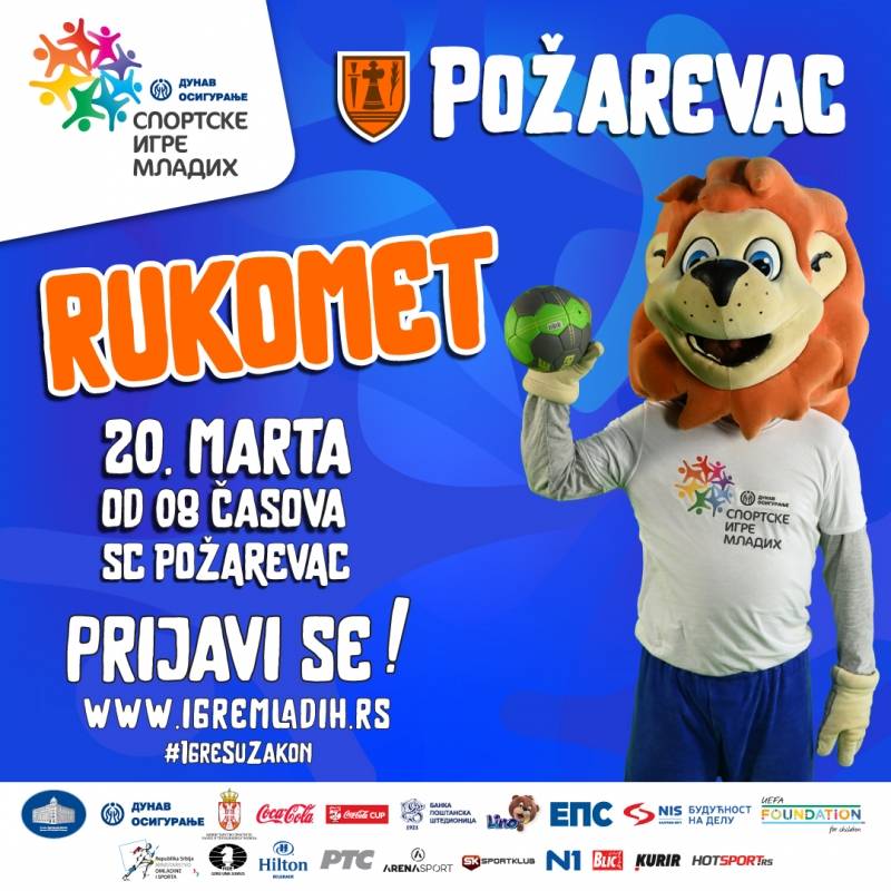 Počele Sportske igre mladih: Turnir u rukometu 20. marta u Požarevcu