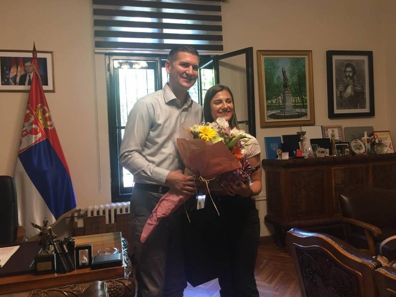 Milena Miletić na prijemu kod gradonačelnika (FOTO)