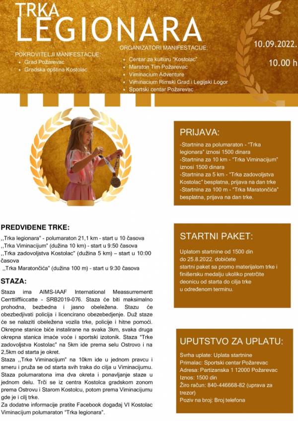 „Trka legionara“ 10. septembra