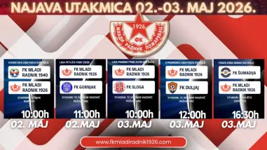Selekcije FK „Mladi Radnik 1926“ igraju pet utakmica za vikend