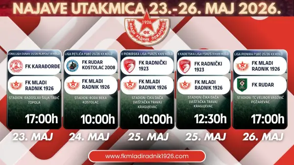 FK „Mladi Radnik 1926“ pred novim fudbalskim vikendom