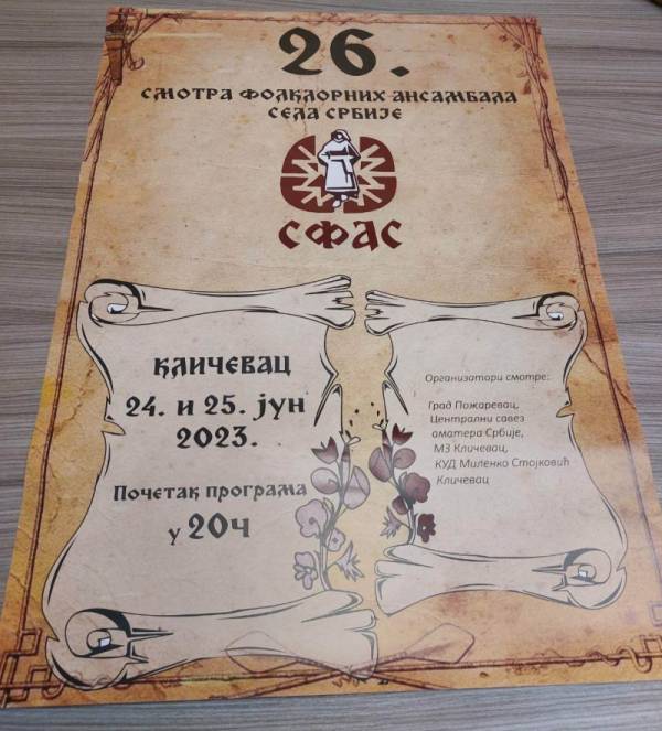 U Kličevcu ovog vikenda Smotra folklornih ansambala sela Srbije