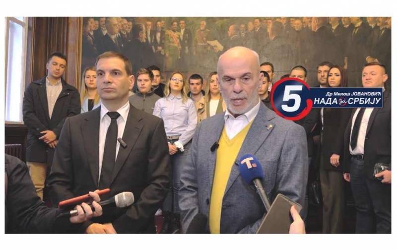Proglašena izborna lista "Dr Miloš Jovanović - Nada za Srbiju"