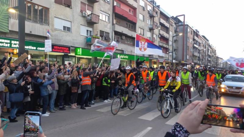 Doček studenata biciklista u Požarevcu