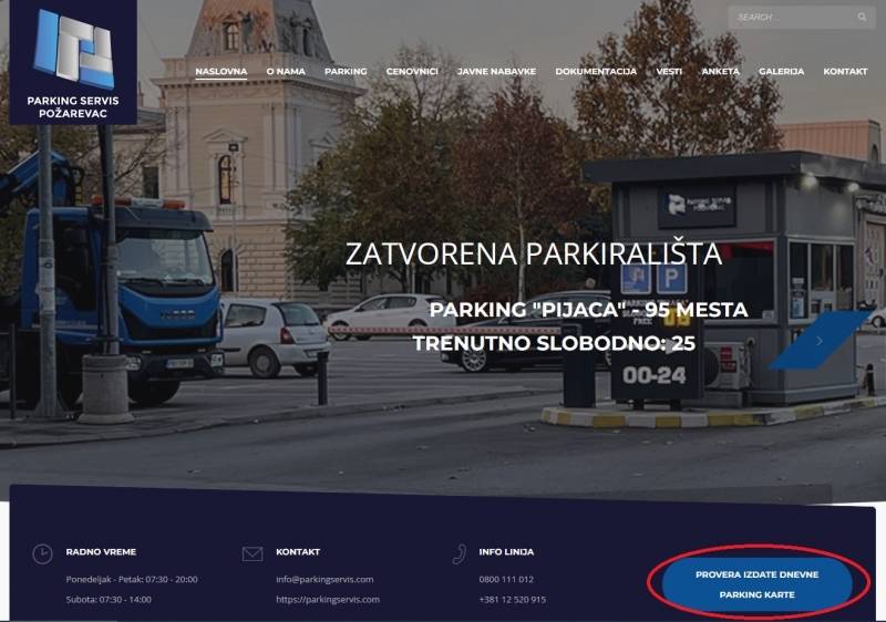 Građanima Požarevca dostupne informacije o dnevnim parking kartama putem portala