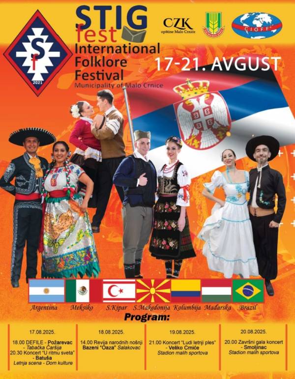 Malo Crniće domaćin internacionalnog festivala folklora „Stig fest"