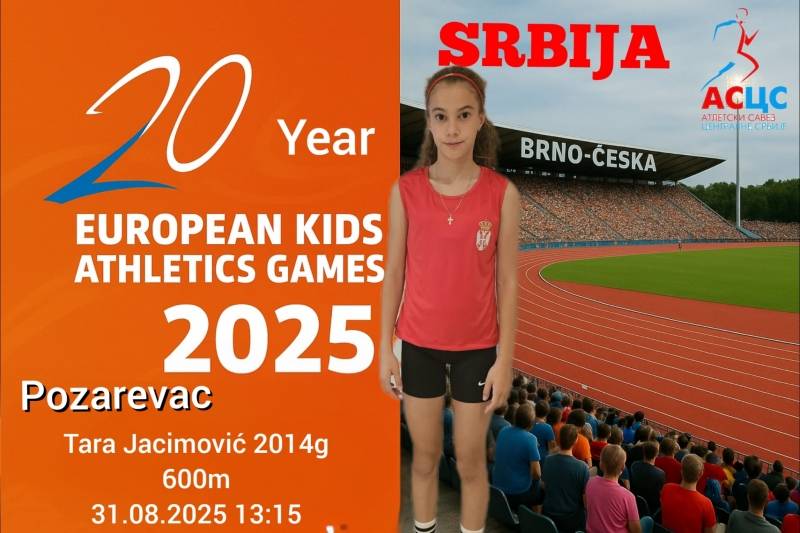 Tara Jaćimović na Evropskim atletskim igrama u Brnu