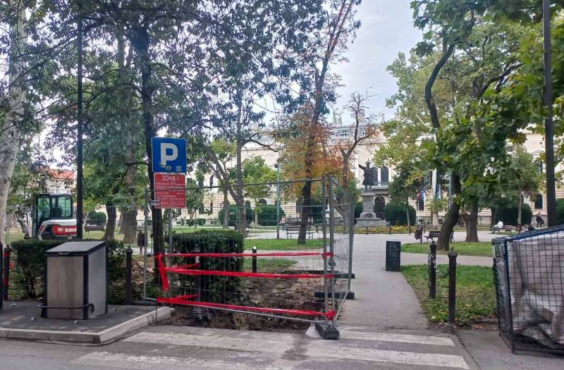 Radovi na toplovodu u Gradskom parku u Požarevcu