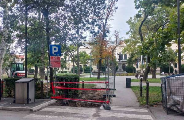Radovi na toplovodu u Gradskom parku u Požarevcu