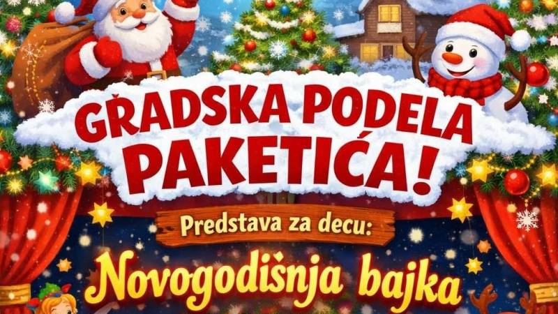 Turistička organizacija i PU „Ljubica Vrebalov“ daruju paketiće uz predstavu „Novogodišnja bajka“
