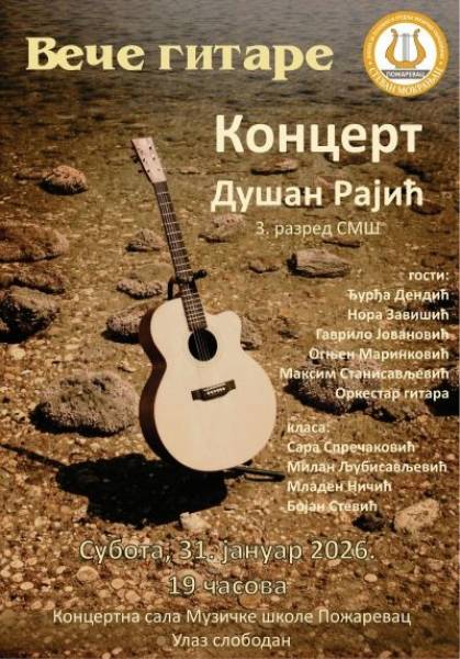 „Veče gitare“ 31. januara u Muzičkoj školi