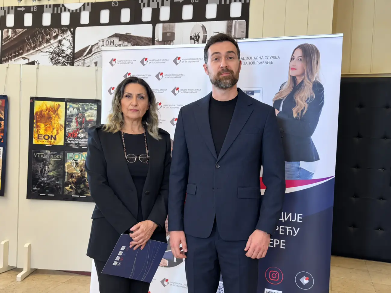 Sonja Mirić Mladenović, direktorka Filijale Požarevac Nacionalne službe za zapošljavanje, i Milan Bosnić, generalni direktor Nacionalne službe za zapošljavanje